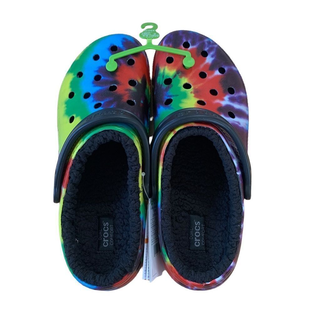 New Crocs Classic Lined Tie Dye Clog Size 12